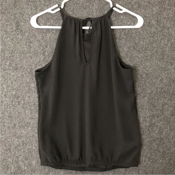 Express Black Halter Rhinestone Pleated Rhinestone blouse Small - Picture 3 of 10